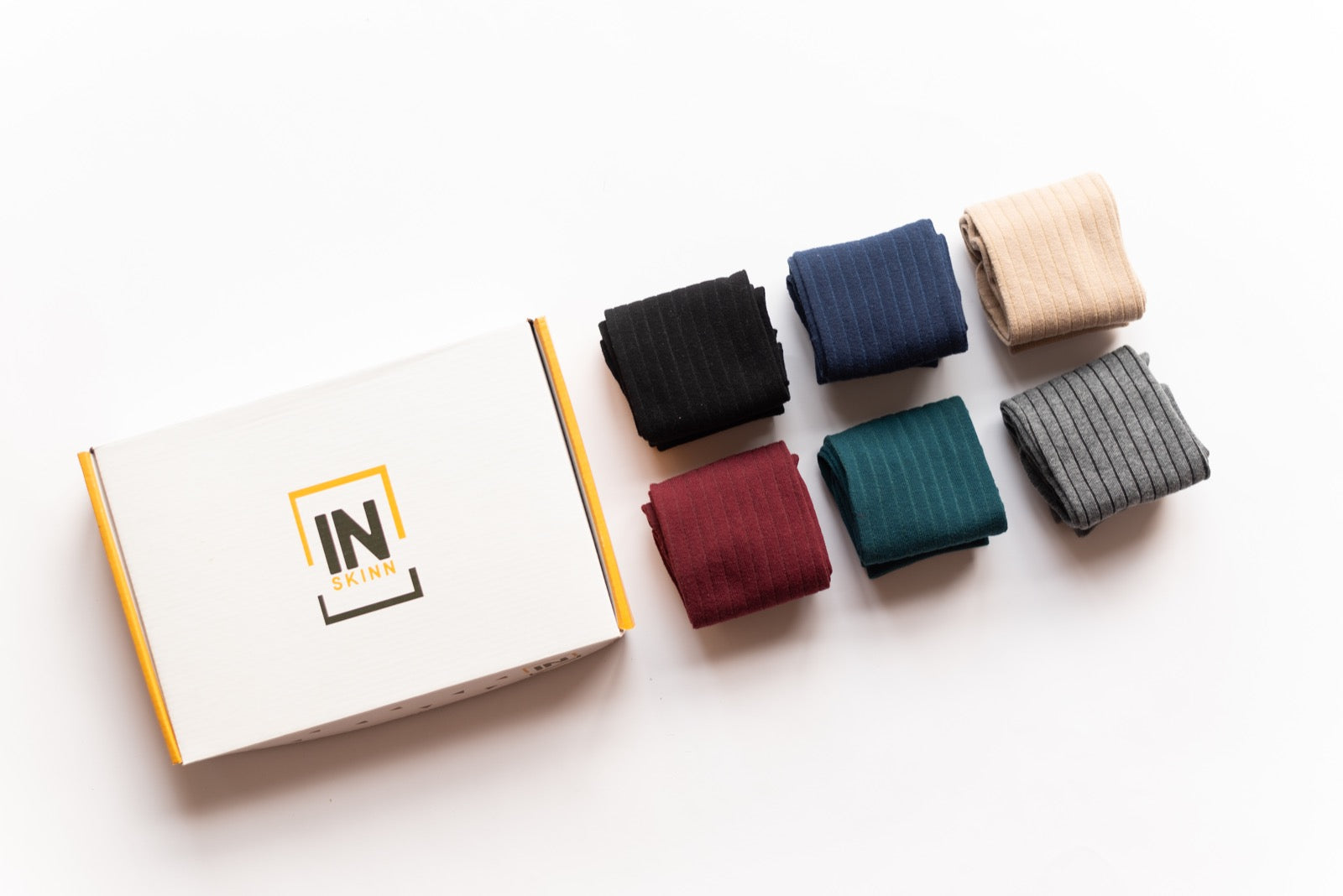 Inskinn Pack of 6 Premium Cotton socks (crew length)