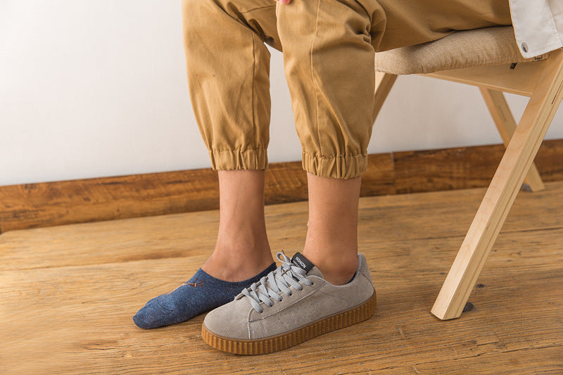 Pure cotton no show-loafer men socks,inskinn271