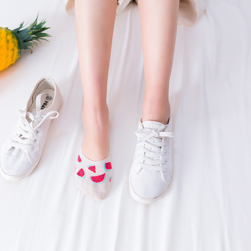 Pure cotton no show-loafer women socks,inskinn277