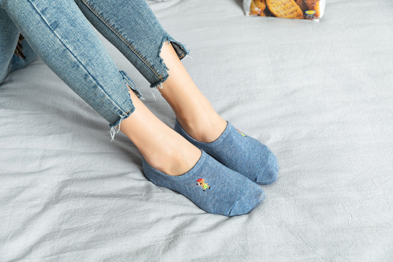 Pure cotton no show-loafer women socks,inskinn280