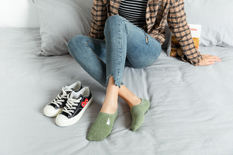 Pure cotton no show-loafer women socks,inskinn284