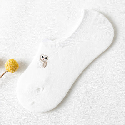 Pure cotton no show-loafer women socks,inskinn285