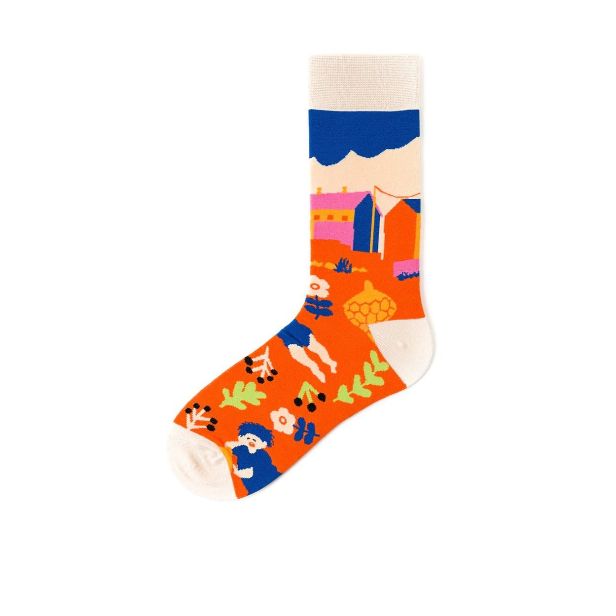 Pure cotton crew length men-women socks,inskinn352