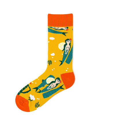 Pure cotton crew length men-women socks,inskinn364