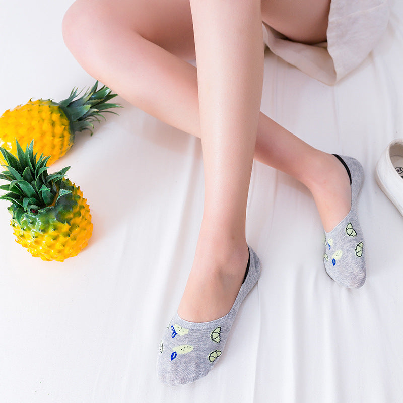 Pure cotton no show-loafer women socks,inskinn274