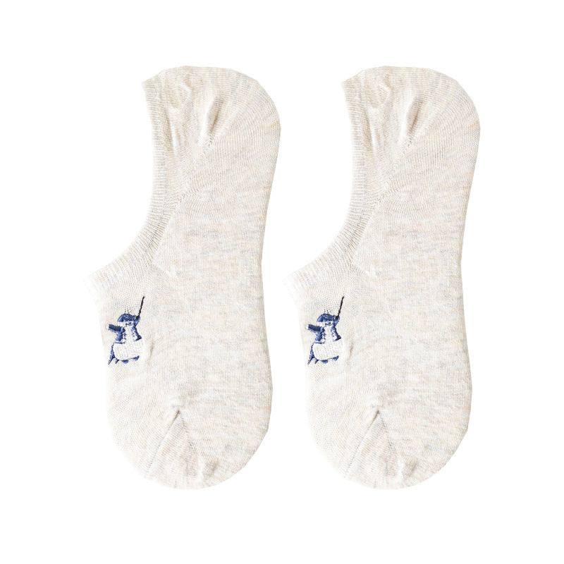 Pure cotton no show-loafer women socks,inskinn341