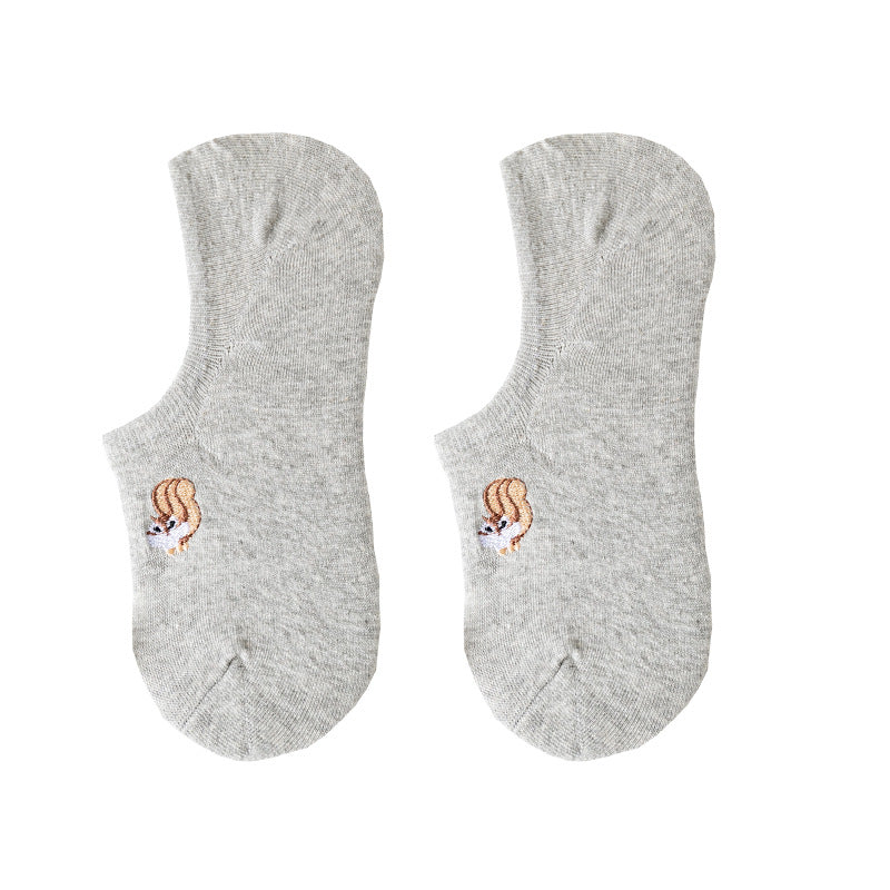 Pure cotton no show-loafer women socks,inskinn342
