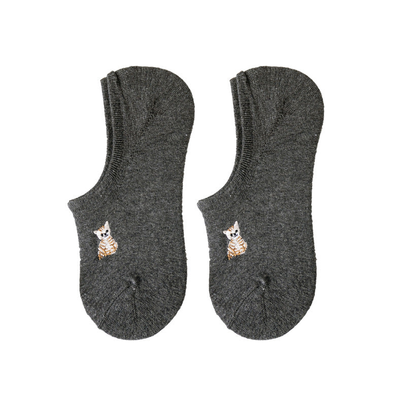 Pure cotton no show-loafer women socks,inskinn344