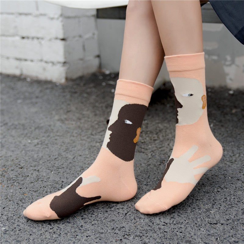 Pure cotton crew length men-women socks,inskinn368